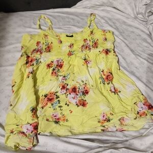 Torrid Yellow Floral Tank Top